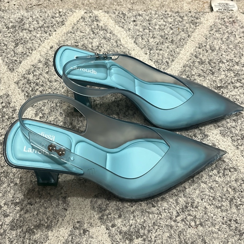Larroudé Melissa Cinderella PVC Slingback Pumps